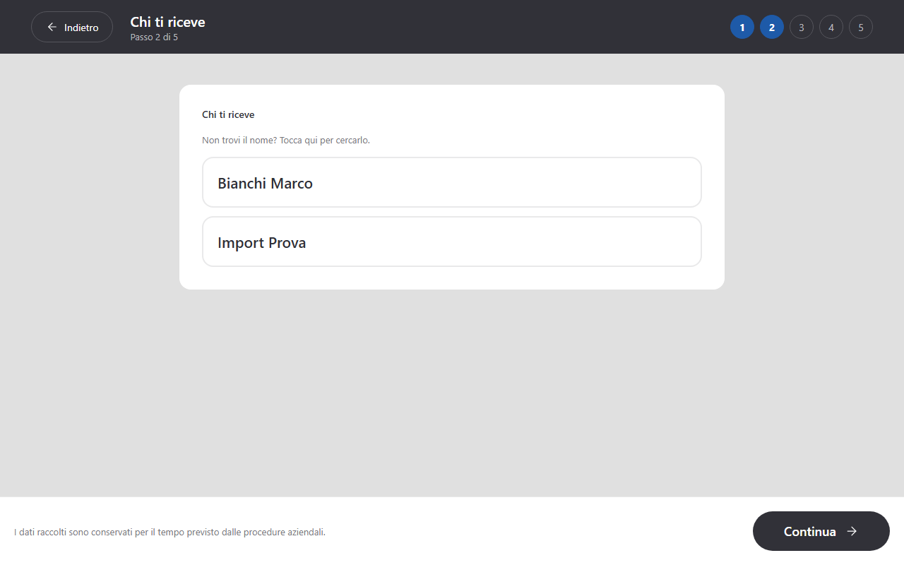 Registrazione: ricerca del referente