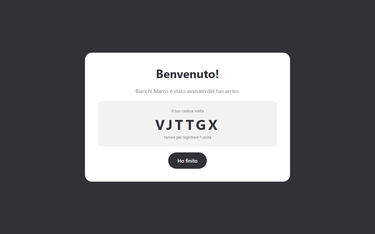 Arrivo con appuntamento: esito